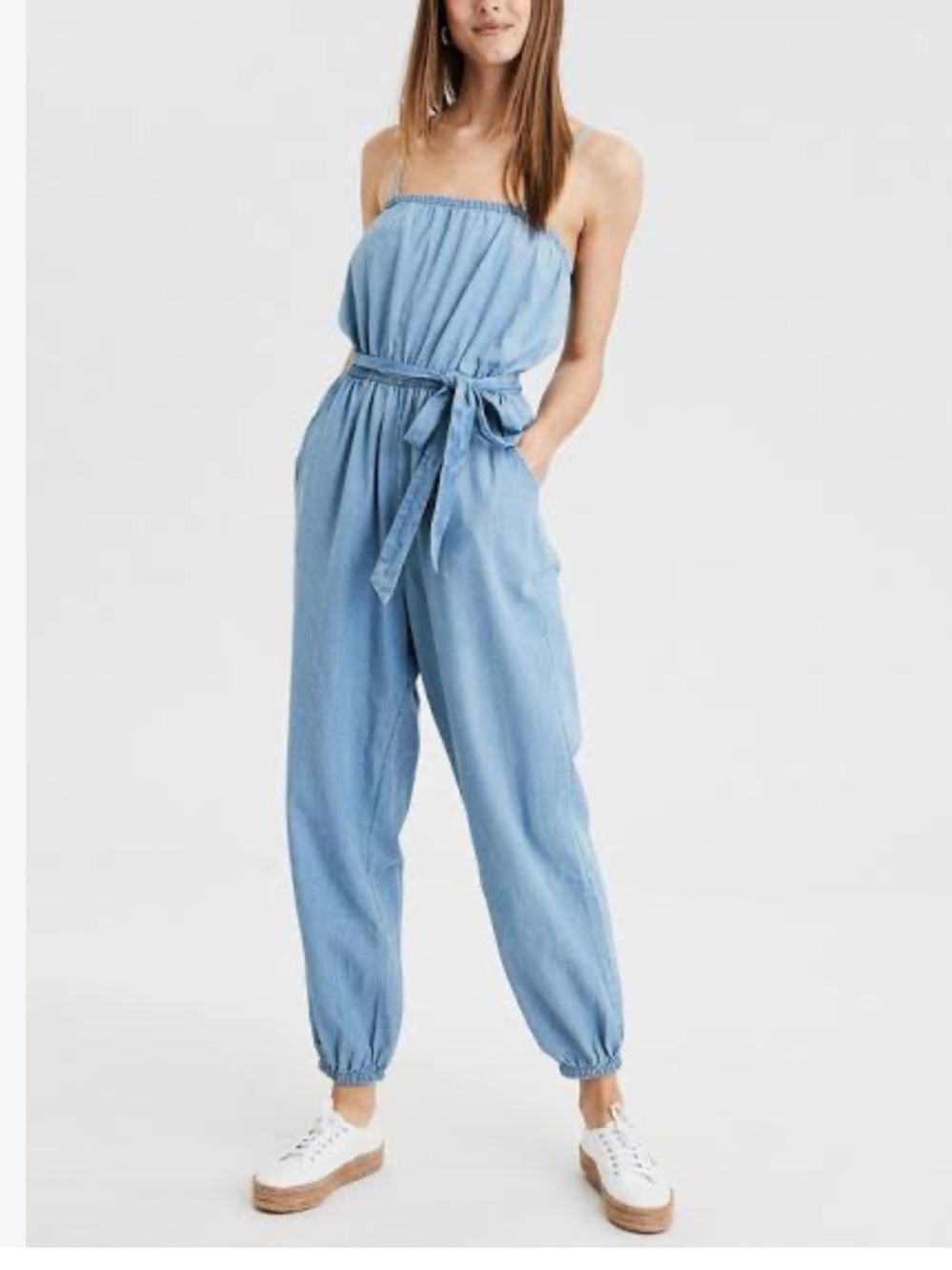 American Eagle Blue Denim Jumpsuit Size Small NWOT
